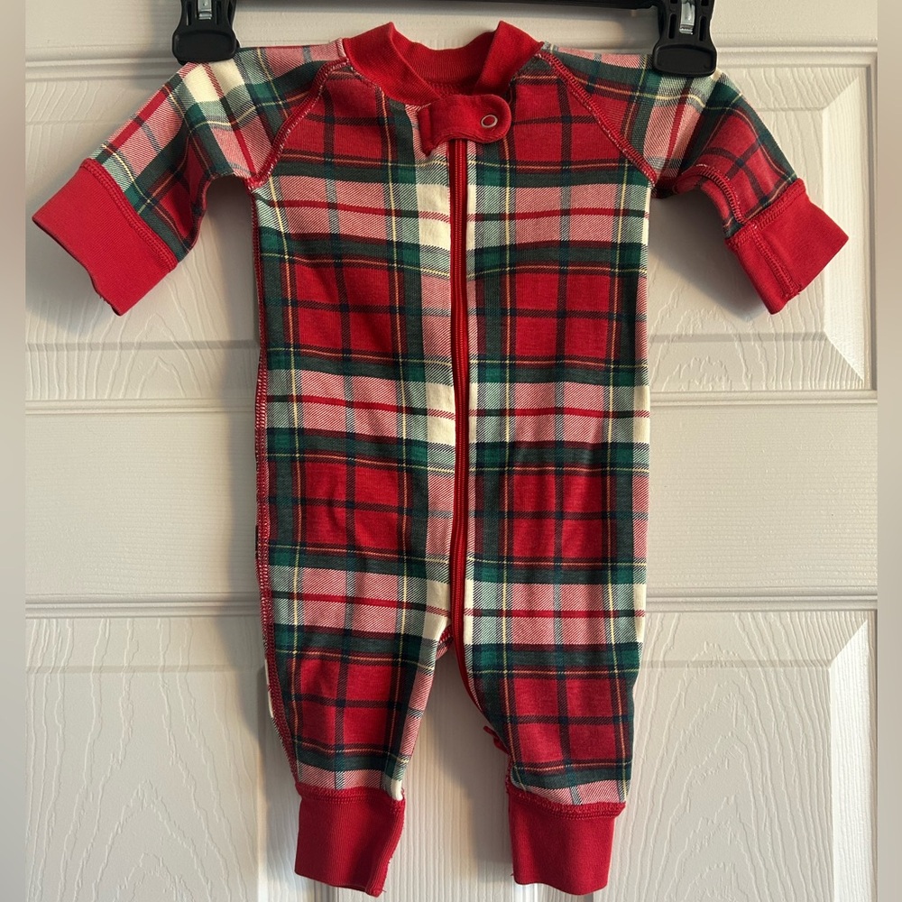 Hanna Andersson Red Holiday Plaid HannaJams Baby Sleeper 0-3M